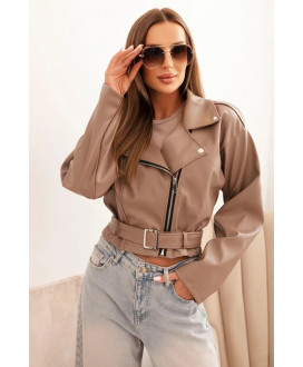 Dámska krátka bunda z eko kože