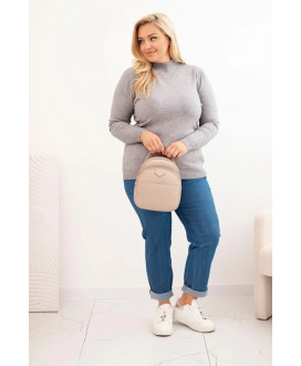 Dámsky sveter Plus Size z viskózy s golierom