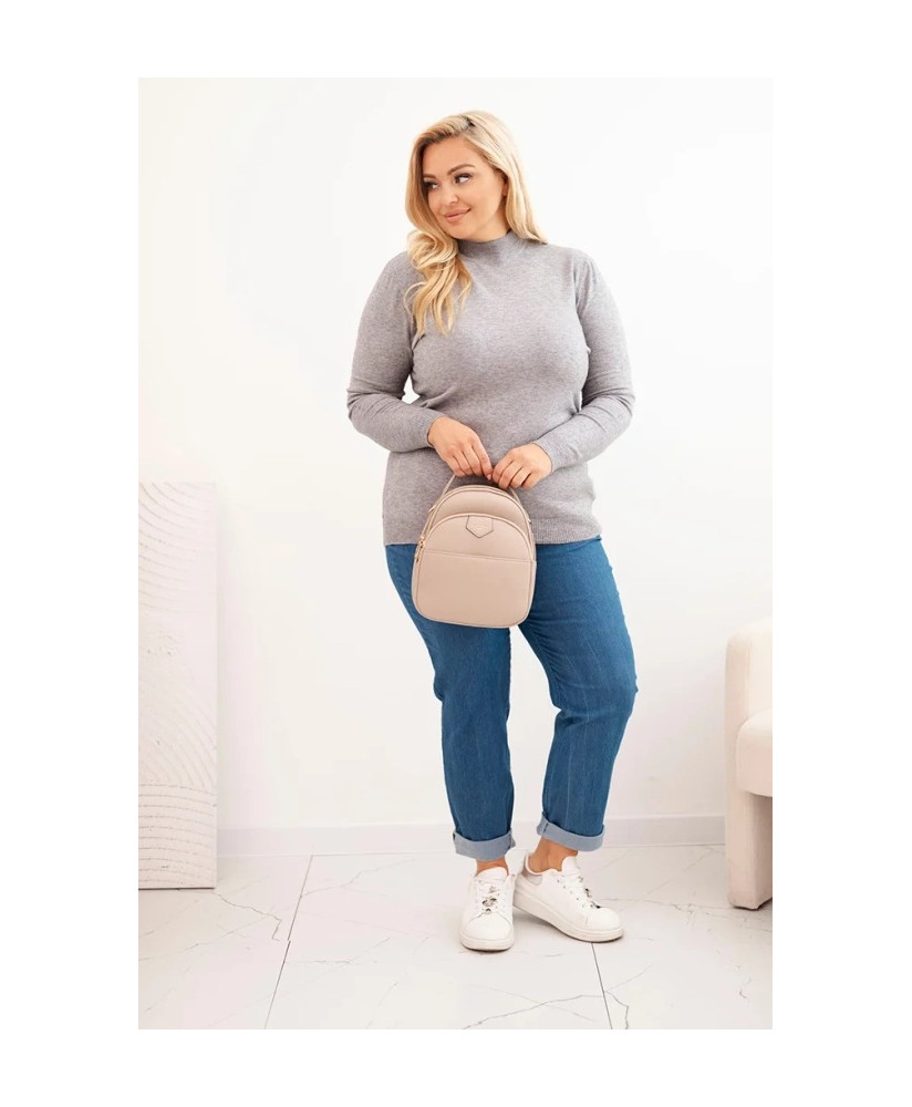 Dámsky sveter Plus Size z viskózy s golierom