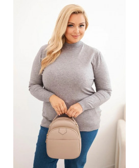 Dámsky sveter Plus Size z viskózy s golierom