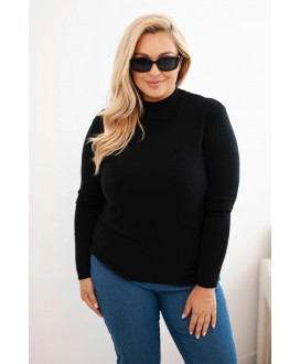 Dámsky sveter Plus Size z viskózy s golierom