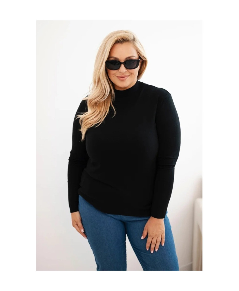 Dámsky sveter Plus Size z viskózy s golierom