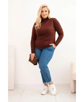 Dámsky sveter Plus Size z viskózy s golierom