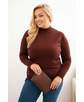 Dámsky sveter Plus Size z viskózy s golierom