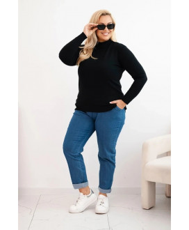 Dámsky sveter Plus Size z viskózy s golierom