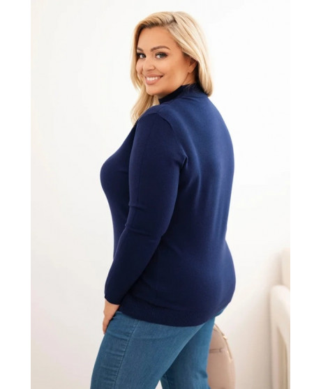 Dámsky sveter Plus Size z viskózy s golierom