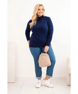 Dámsky sveter Plus Size z viskózy s golierom