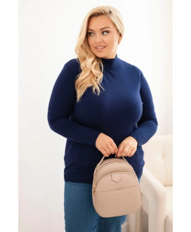 Dámsky sveter Plus Size z viskózy s golierom