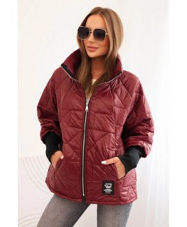 Dámska prešívaná bunda s krátkym strihom a stojacím golierom