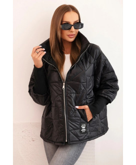 Dámska prešívaná bunda s krátkym strihom a stojacím golierom