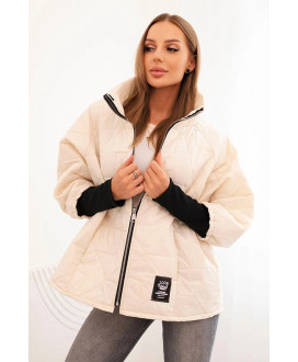 Dámska prešívaná bunda s krátkym strihom a stojacím golierom