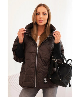 Dámska prešívaná bunda s krátkym strihom a stojacím golierom