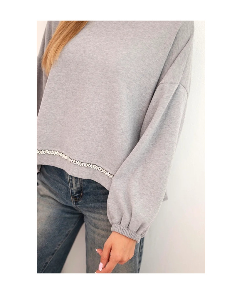 Dámska mikina s ozdobným zakončením