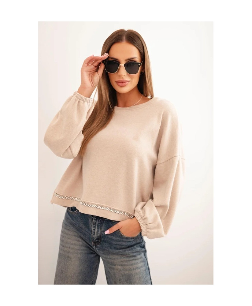 Dámska mikina s ozdobným zakončením