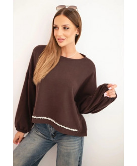 Dámska mikina s ozdobným zakončením