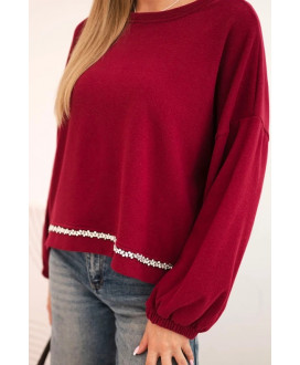 Dámska mikina s ozdobným zakončením