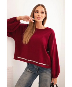 Dámska mikina s ozdobným zakončením