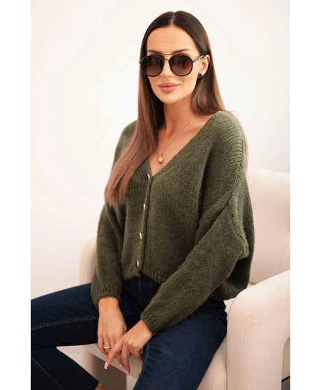 Dámsky sveter s výstrihom do V a gombíkmi