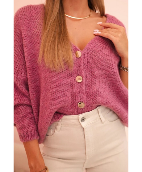 Dámsky sveter s výstrihom do V a gombíkmi