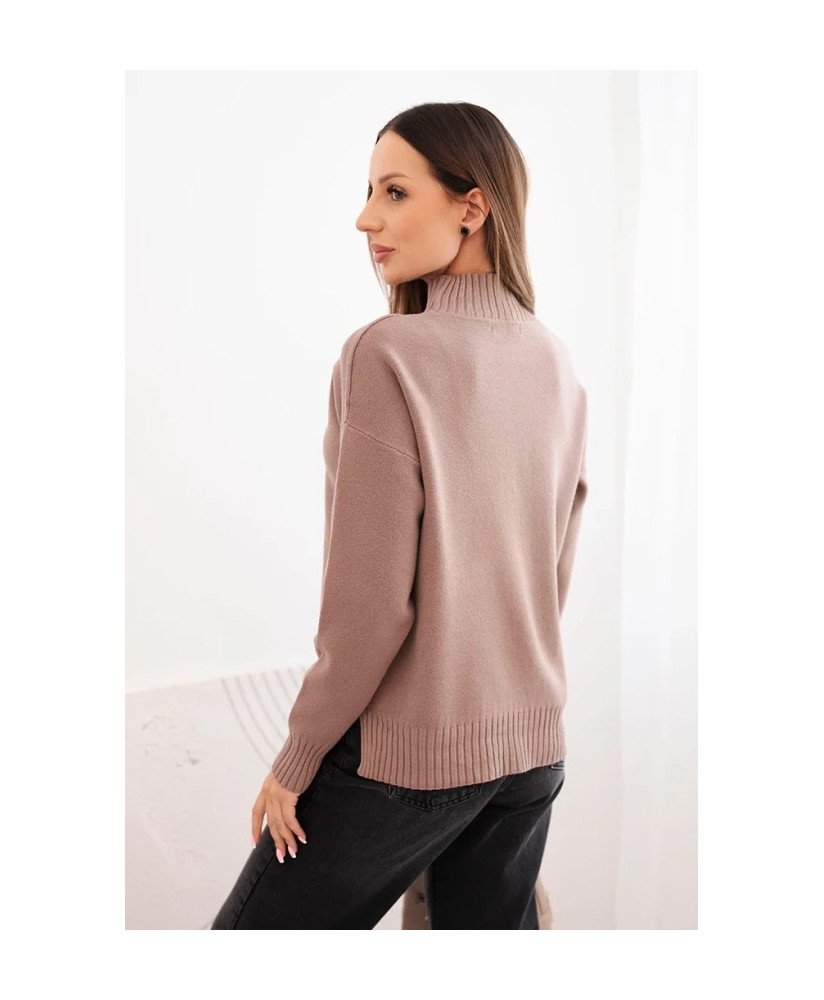 Dámsky sveter s polovičným golierom