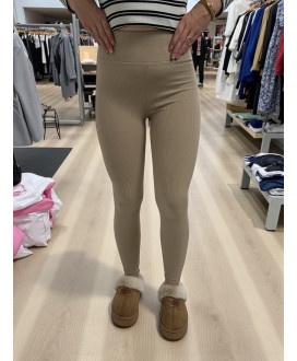 Rebrované zateplené legíny s vysokým pásom