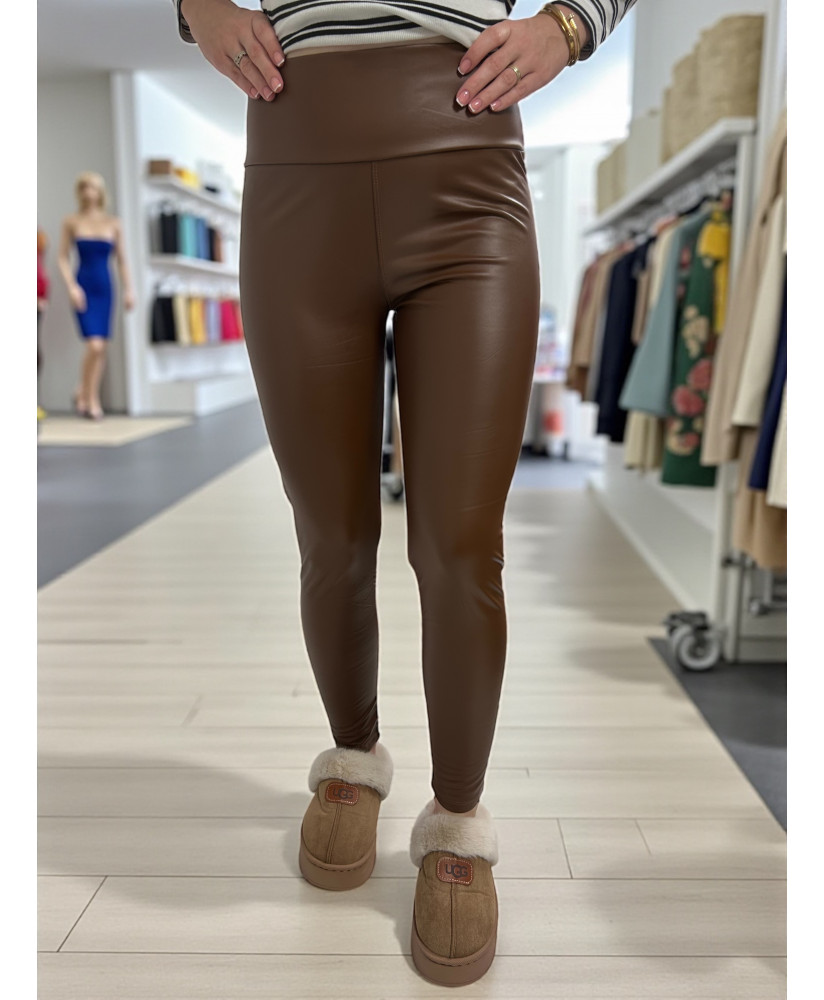 Kožené zateplené legíny