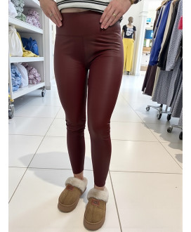 Zateplené kožené legíny s vysokým pásom