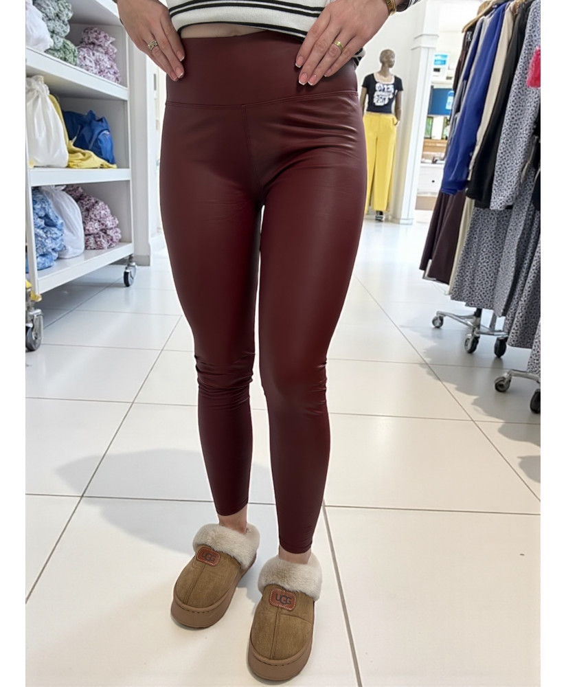 Zateplené kožené legíny s vysokým pásom