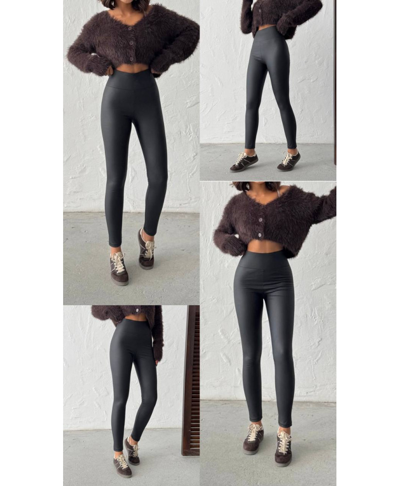 Zateplené kožené formujúce legíny