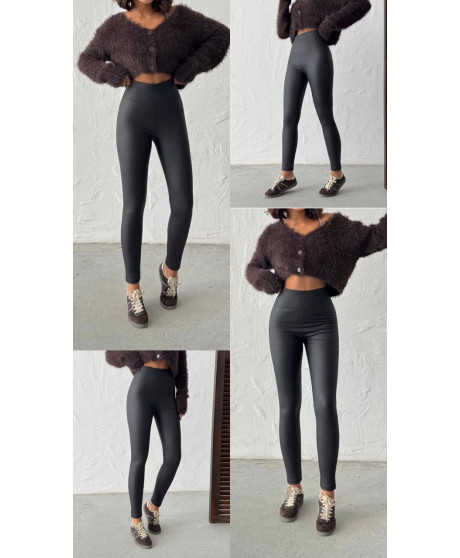 Zateplené kožené formujúce legíny