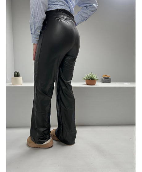 Kožené zateplené nohavice