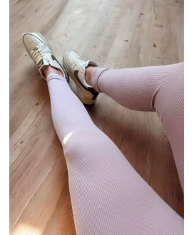 Rebrované nezateplené legíny s vysokým pásom