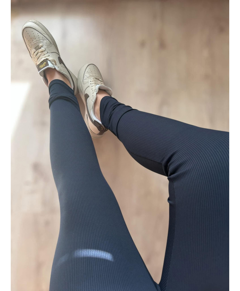 Rebrované nezateplené  legíny s vysokým pásom