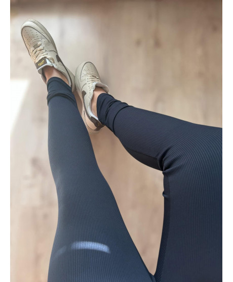 Rebrované nezateplené  legíny s vysokým pásom