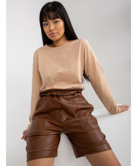 Dámske kožené zateplené šortky