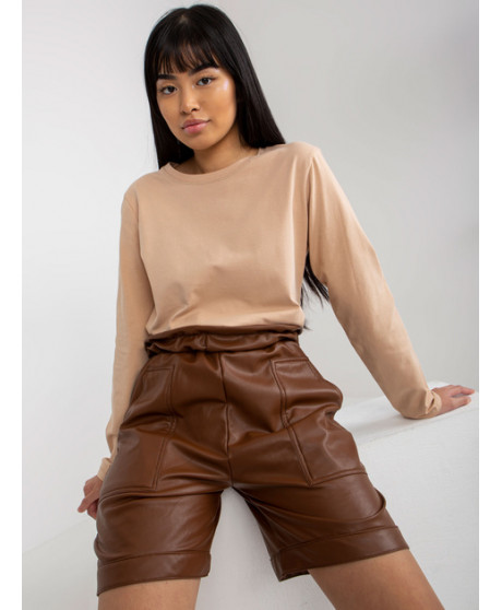 Dámske kožené zateplené šortky