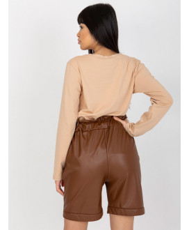 Dámske kožené zateplené šortky