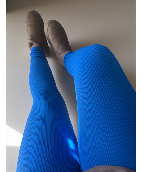 Rebrované zateplené legíny s vysokým pásom