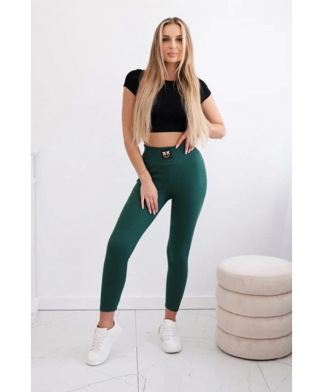 Dámske rebrované  legíny s vysokým pásom