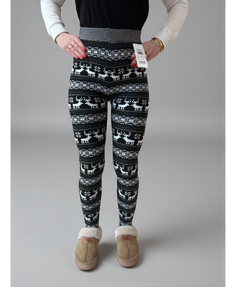 Dámske zateplené vianočné legíny