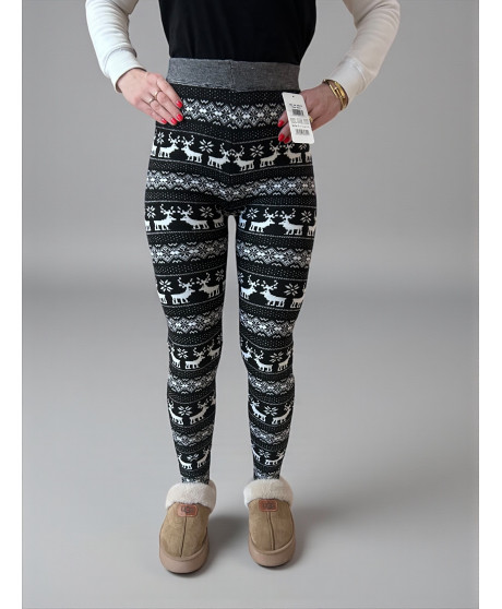 Dámske zateplené vianočné legíny