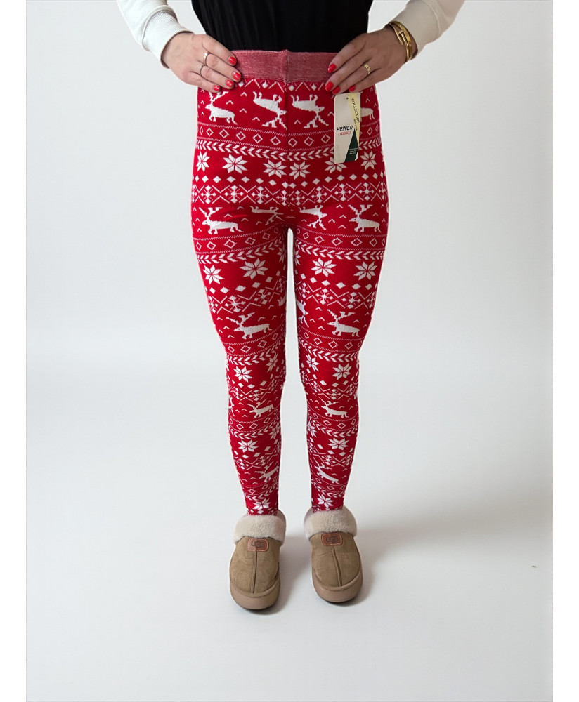 Dámske zateplené vianočné legíny