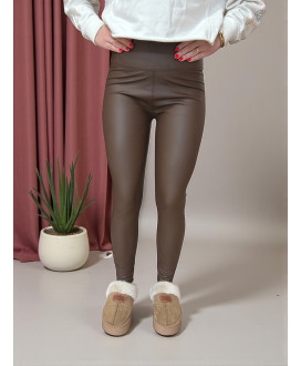 Zateplené kožené legíny s vysokým pásom