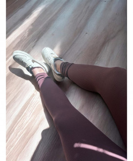 Rebrované nezateplené legíny s vysokým pevným...