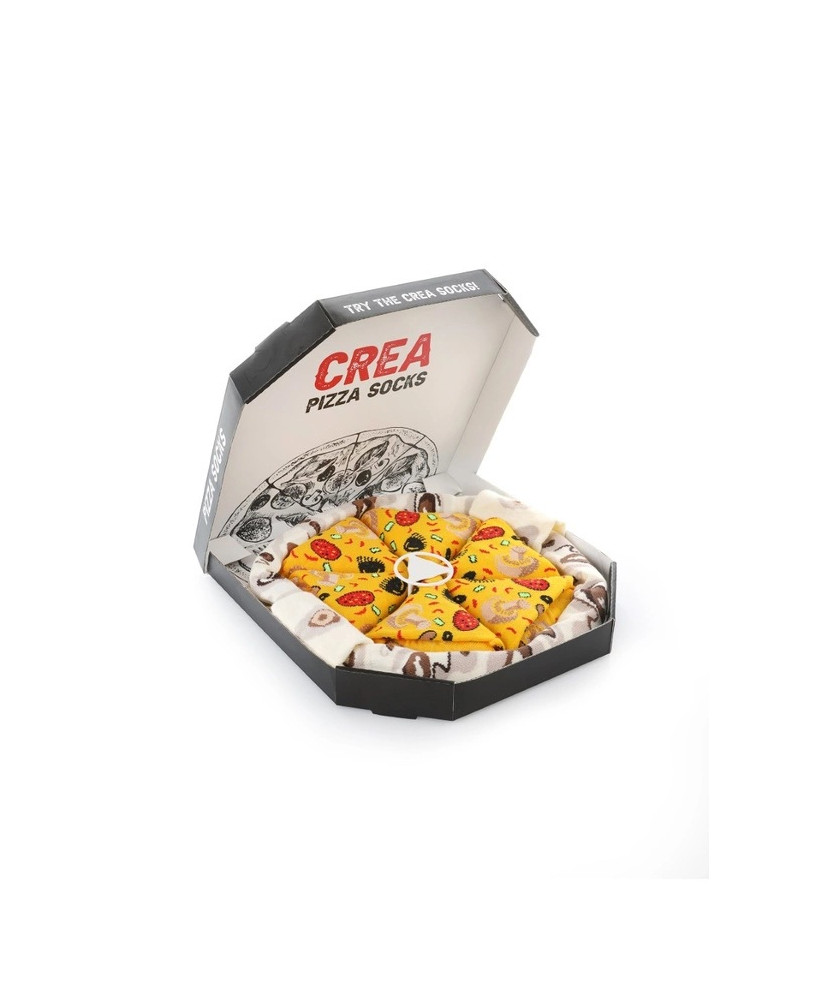 Ponožky s potlačou pizze – súprava 4 párov unisex v originálnom balení
