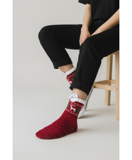 Teplé dámske ponožky s vianočným motívom