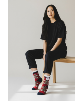 Teplé dámske ponožky s vianočným motívom