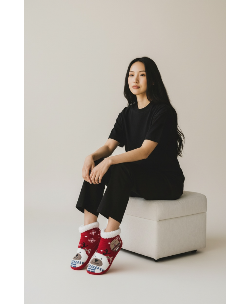 Dámske teplé vianočné papučky