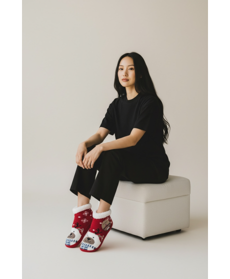 Dámske teplé vianočné papučky