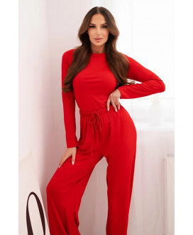 Dámsky viskózový komplet s blúzkou a širokými nohavicami